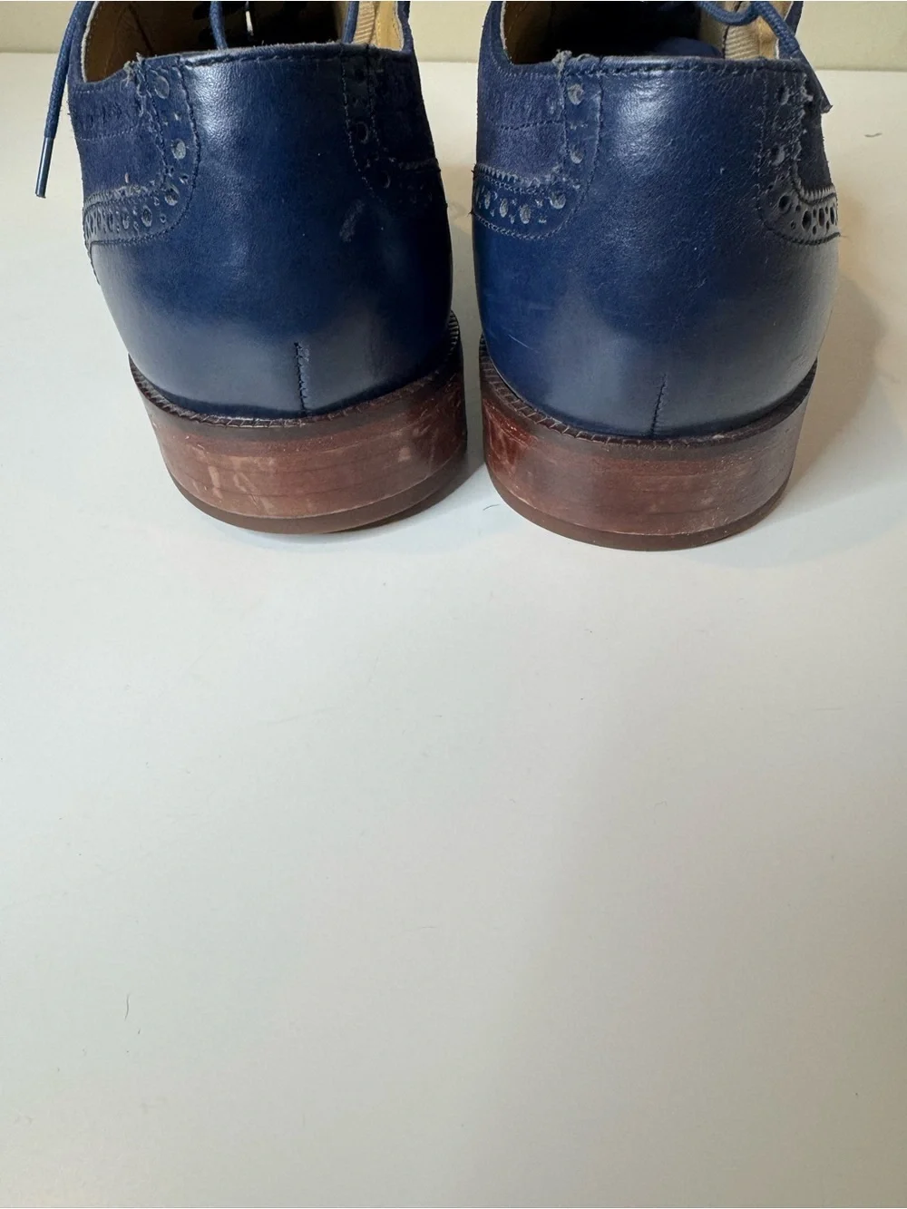 Cole Haan Men’s Air Colton Wingtip Oxford Shoes Blue Leather Suede Size 12M